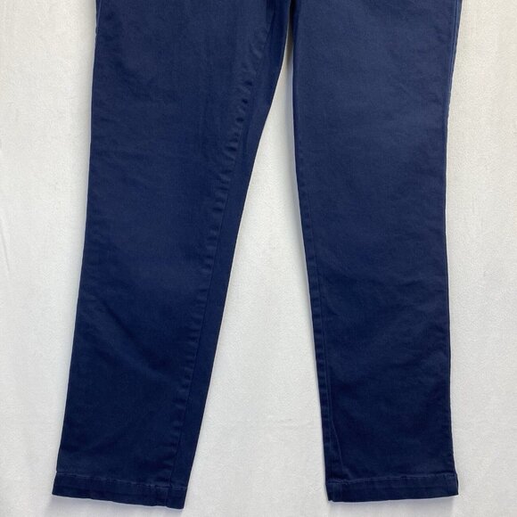 C.A.S.L.O.N Mid-Rise Straight Leg Stretch Chino Pants Women 4 Navy Side Pockets - Picture 14 of 16
